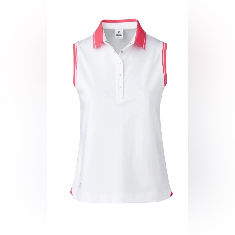 Women’s Daily Sports White Sleeveless Tank fruit punch Golf Tennis Polo Small